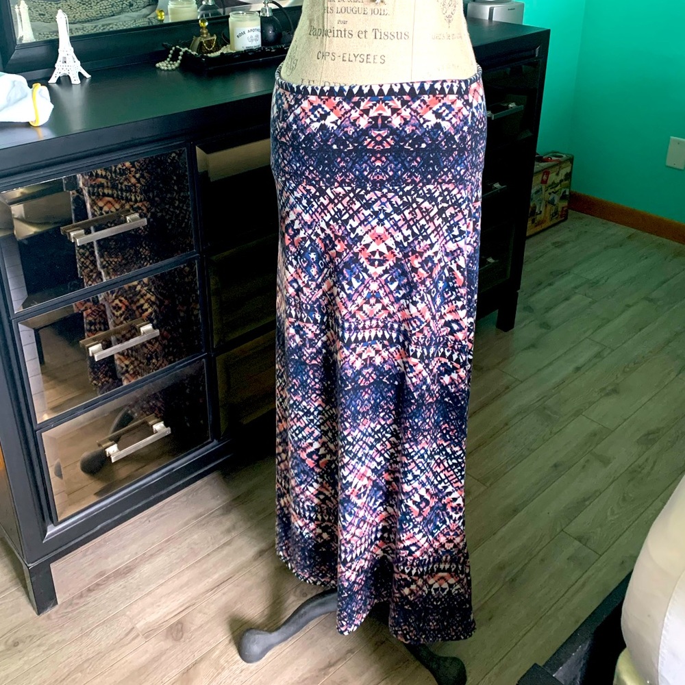 Maxi skirt - super soft & cute print with fold over waist